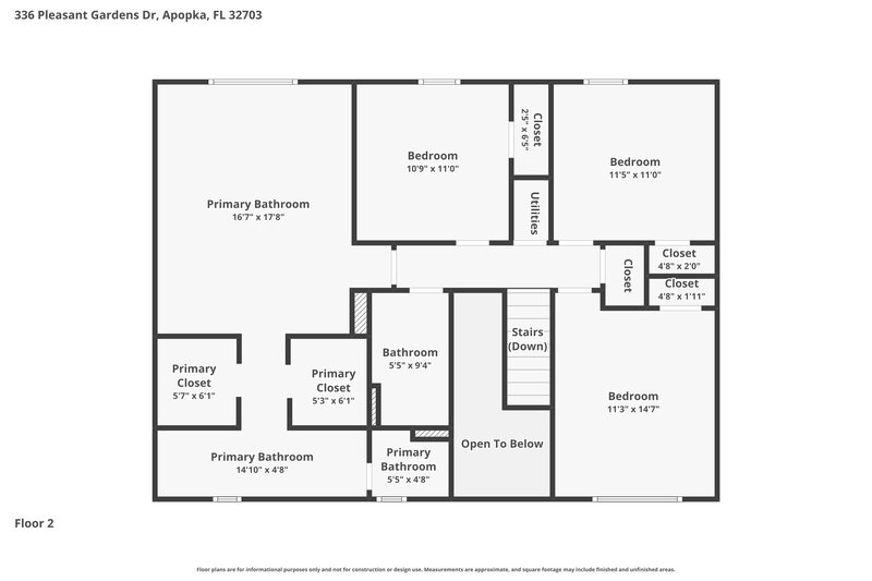 2,690/Mo, 336 Pleasant Gardens Dr Apopka, FL 32703 Floor Plan View 2