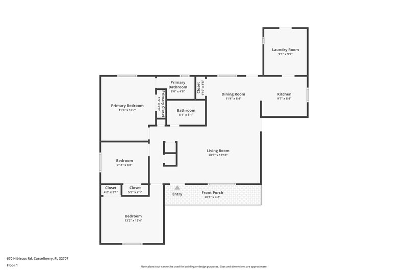 1,990/Mo, 670 Hibiscus Rd Casselberry, FL 32707 Floor Plan View
