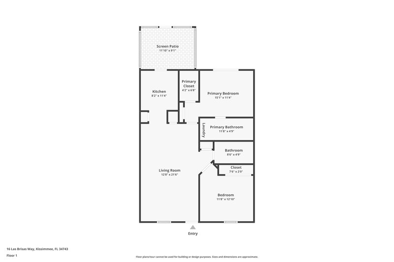 1,475/Mo, 16 Las Brisas Way Kissimmee, FL 34743 Floor Plan View