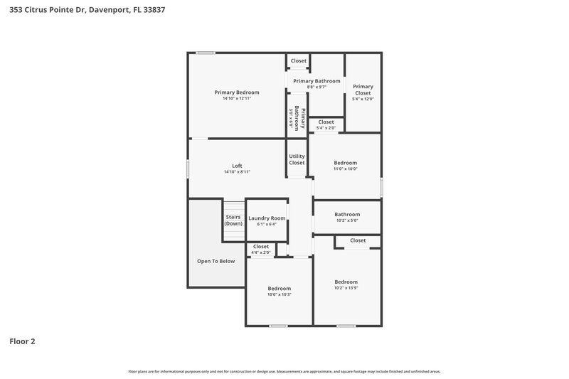 2,285/Mo, 353 Citrus Pointe Dr Davenport, FL 33837 Floor Plan View 2