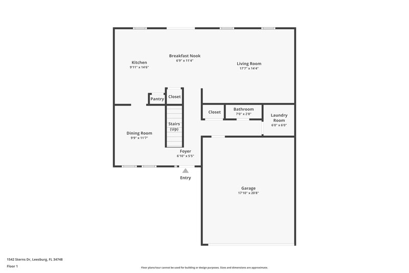 1,990/Mo, 1542 Sterns Dr Leesburg, FL 34748 Floor Plan View