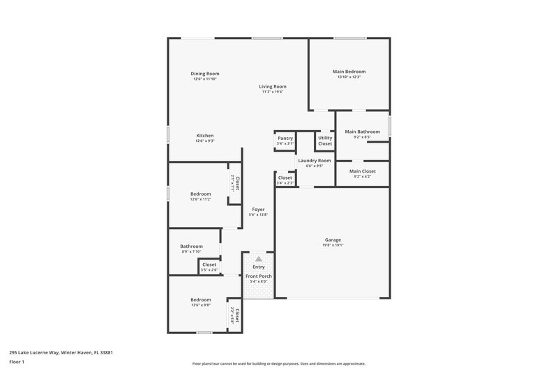 1,830/Mo, 295 Lake Lucerne Way Winter Haven, FL 33881 Floor Plan View