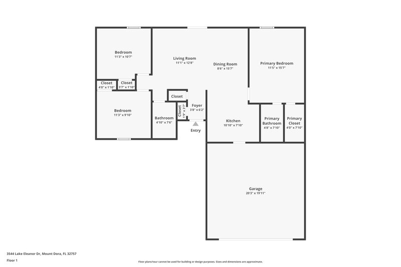1,785/Mo, 3544 Lake Eleanor Dr Mount Dora, FL 32757 Floor Plan View