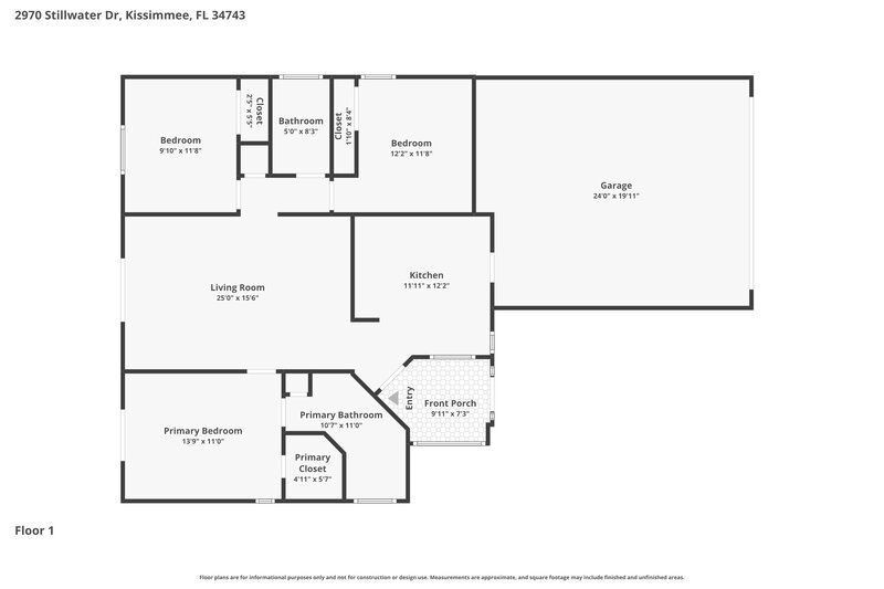 2,155/Mo, 2970 Stillwater Dr Kissimmee, FL 34743 Floor Plan View