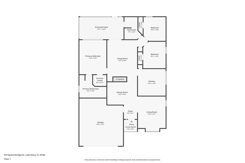 2,605/Mo, 619 Queensbridge Dr Lake Mary, FL 32746 Floor Plan View