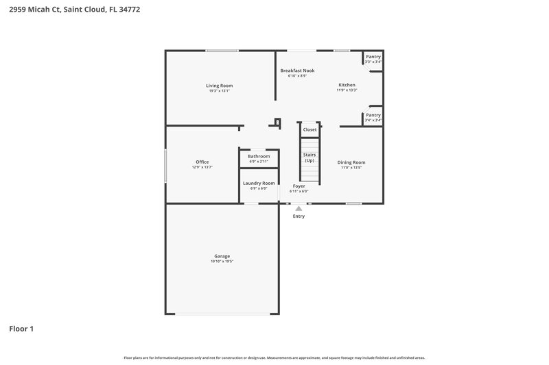 2,425/Mo, 2959 Micah Ct Saint Cloud, FL 34772 Floor Plan View