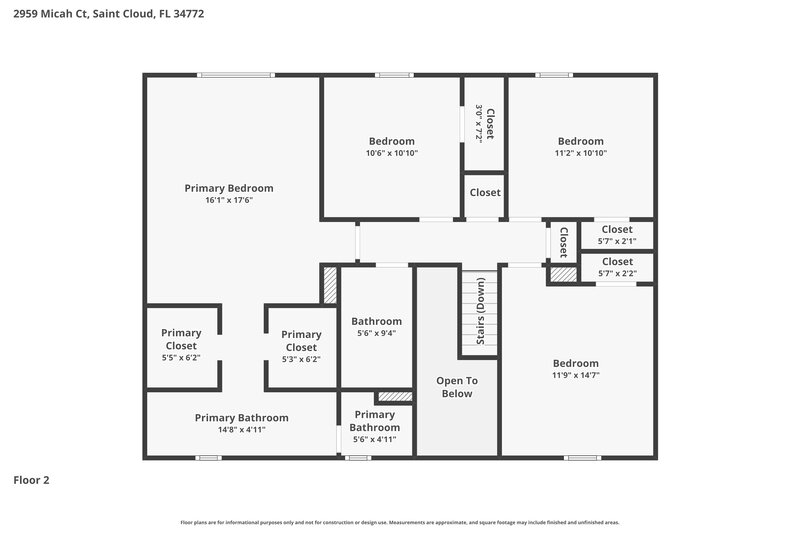 2,425/Mo, 2959 Micah Ct Saint Cloud, FL 34772 Floor Plan View 2