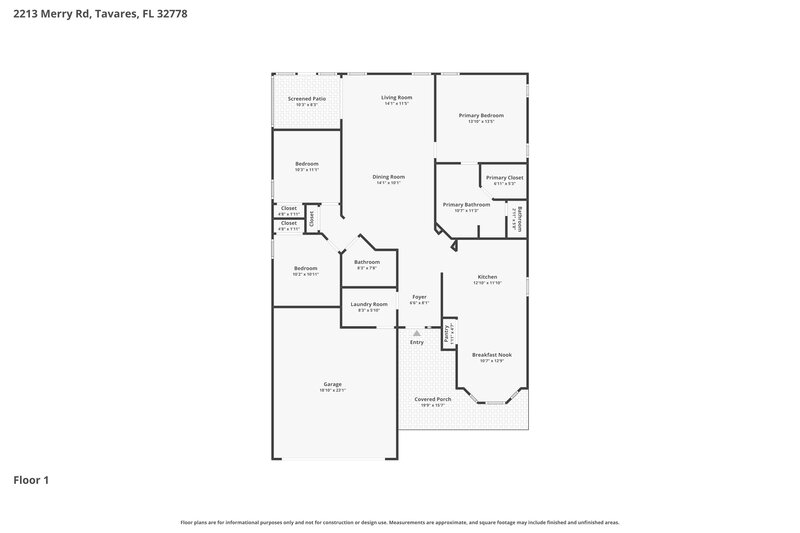 2,315/Mo, 2213 Merry Rd Tavares, FL 32778 Floor Plan View
