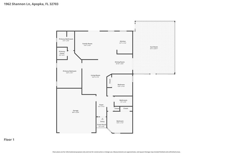 2,240/Mo, 1962 Shannon Ln Apopka, FL 32703 Floor Plan View