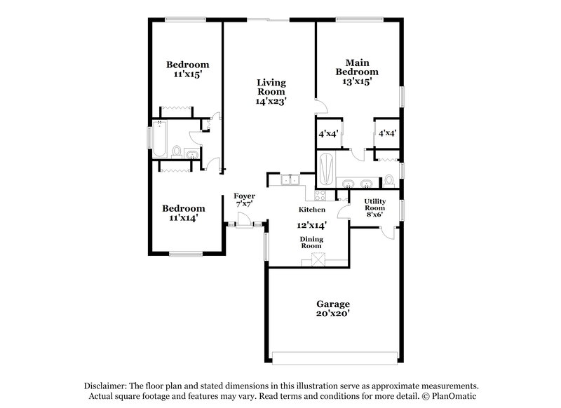 2,405/Mo, 3228 Abiaka Dr Kissimmee, FL 34743 Floor Plan View