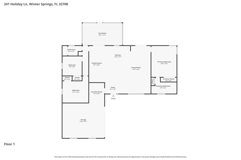 2,545/Mo, 241 Holiday Ln Winter Spgs, FL 32708 Floor Plan View