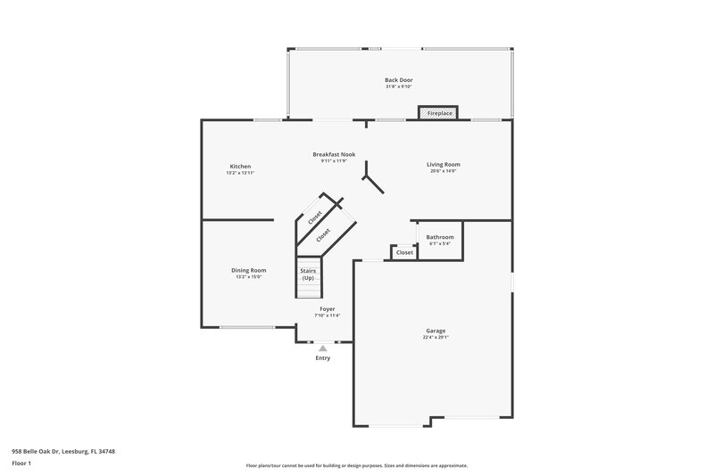 2,550/Mo, 958 Belle Oak Dr Leesburg, FL 34748 Floor Plan View