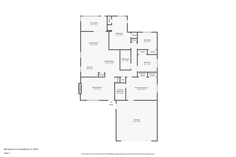 2,445/Mo, 830 N Jerico Dr Casselberry, FL 32707 Floorplan View