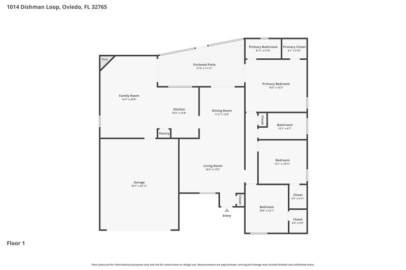 2,595/Mo, 1014 Dishman Loop Oviedo, FL 32765 Floor Plan View