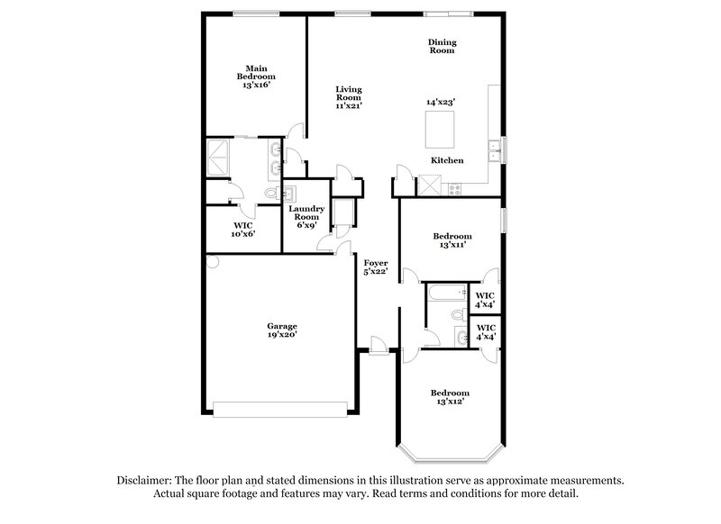 2,070/Mo, 3416 Soaring Dr Saint Cloud, FL 34772 Floor Plan View