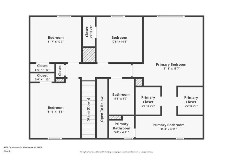 1,980/Mo, 1108 Cambourne Dr Kissimmee, FL 34758 Floor Plan View 2