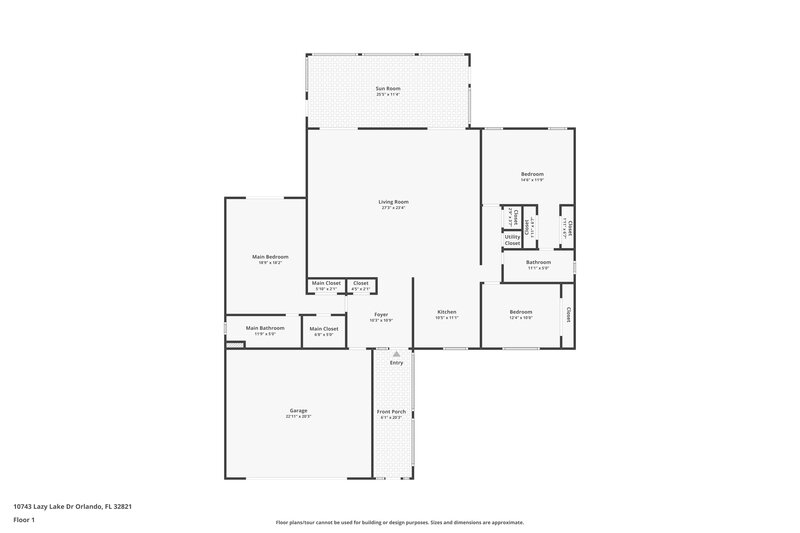 2,400/Mo, 10743 Lazy Lake Dr Orlando, FL 32821 Floor Plan View