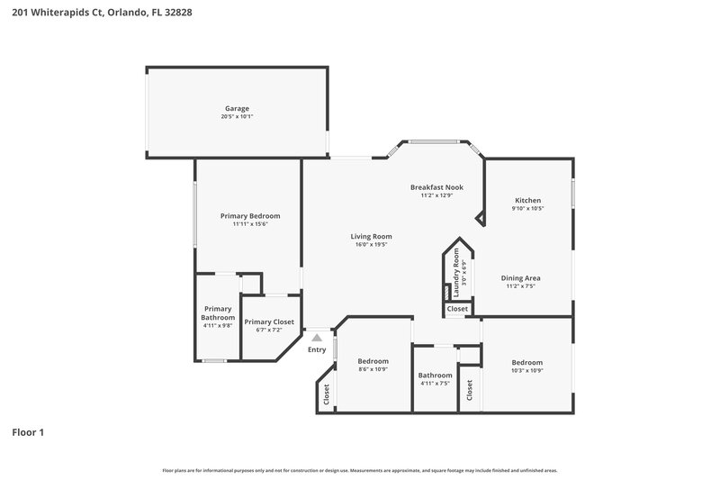 2,245/Mo, 201 Whiterapids Ct Orlando, FL 32828 Floor Plan View