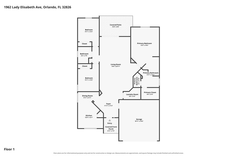 2,635/Mo, 1962 Lady Elisabeth Ave Orlando, FL 32826 Floor Plan View