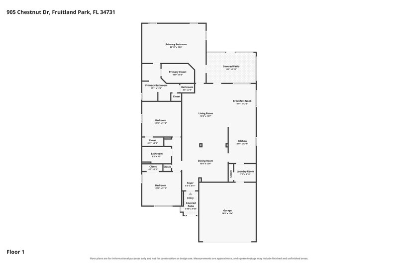 2,220/Mo, 905 Chestnut Dr Fruitland Park, FL 34731 Floor Plan View