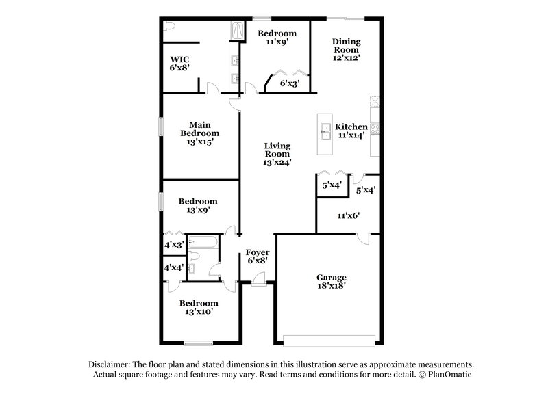 1,595/Mo, 1409 Orlando Ct Poinciana, FL 34759 Floor Plan View