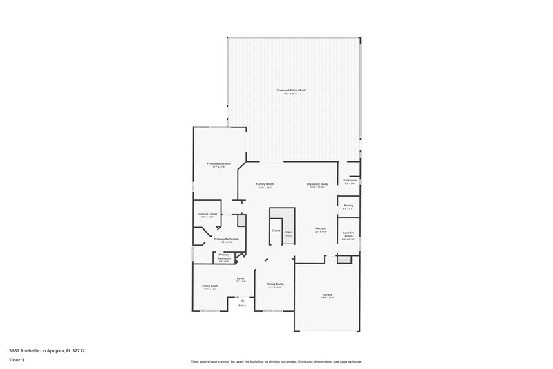 4,480/Mo, 3637 Rochelle Ln Apopka, FL 32712 Floor Plan View