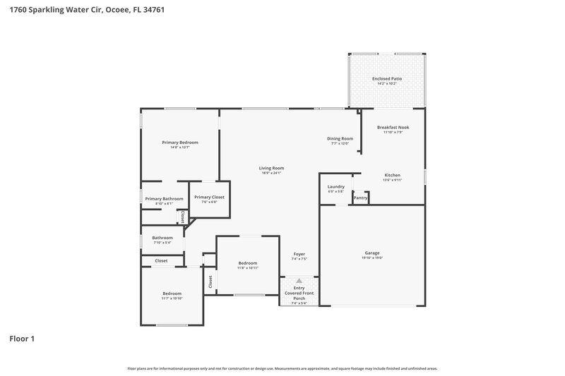2,470/Mo, 1760 Sparkling Water Cir Ocoee, FL 34761 Floor Plan View