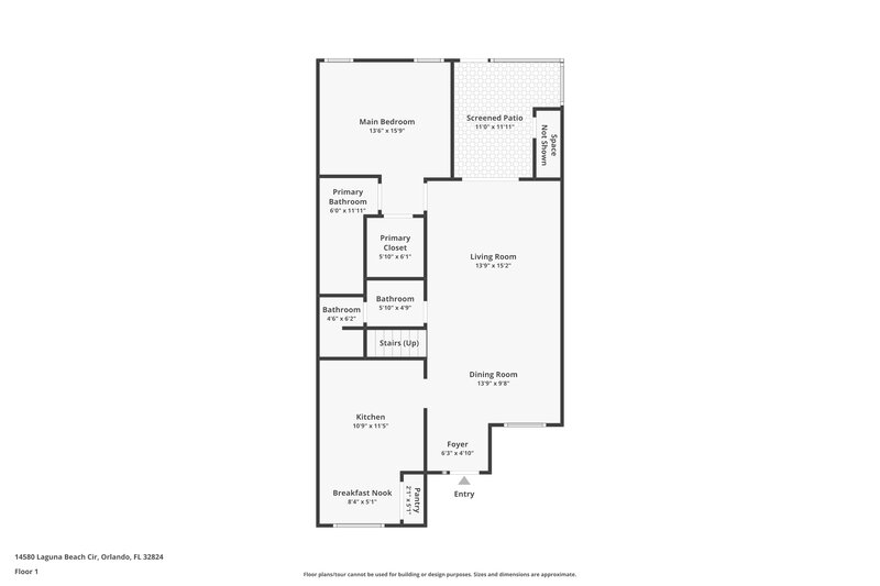 1,879/Mo, 14580 Laguna Beach Cir Orlando, FL 32824 Floor Plan View