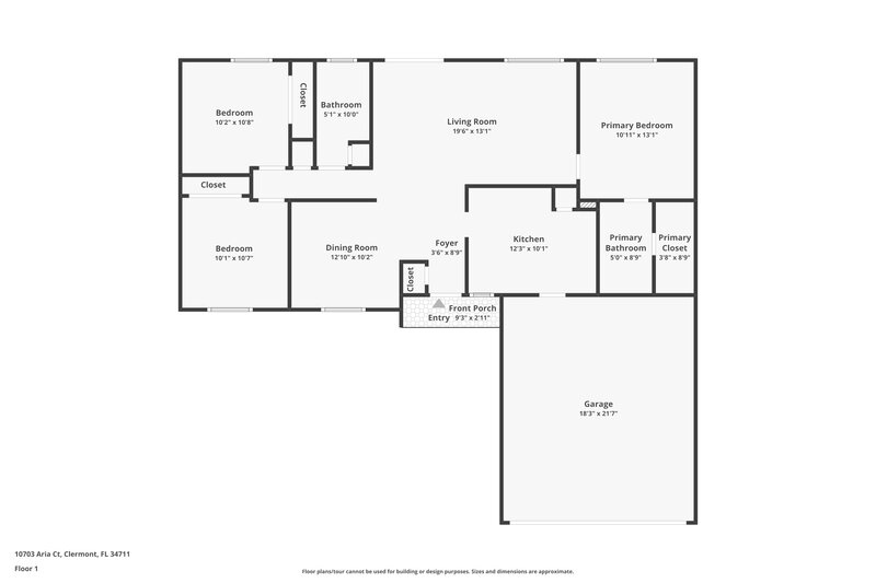 1,770/Mo, 10703 Aria Ct Clermont, FL 34711 Floor Plan View