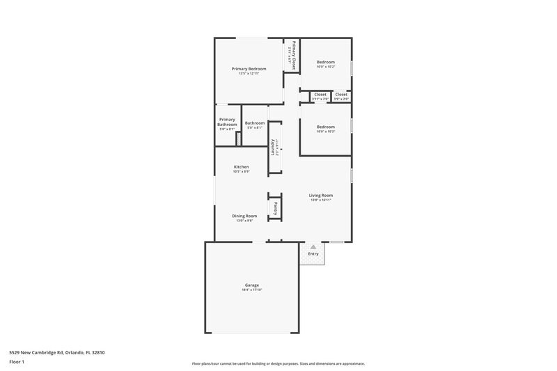2,190/Mo, 5529 New Cambridge Rd Orlando, FL 32810 Floor Plan View