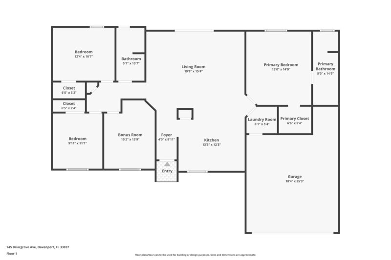 1,780/Mo, 745 Briargrove Ave Davenport, FL 33837 Floorplan View