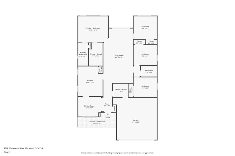 1,995/Mo, 1316 Whitewood Way Clermont, FL 34714 Floor Plan View
