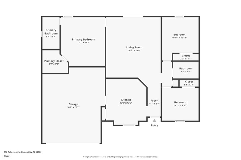 1,850/Mo, 338 Arlington Cir Haines City, FL 33844 Floor Plan View