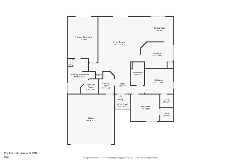 2,030/Mo, 1142 Dekleva Dr Apopka, FL 32712 Floor Plan View