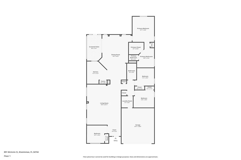 2,385/Mo, 891 McInnis Ct Kissimmee, FL 34744 Floor Plan View