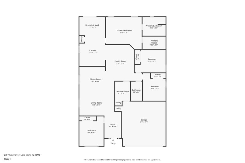 2,500/Mo, 2757 Amaya Ter Lake Mary, FL 32746 Floor Plan View