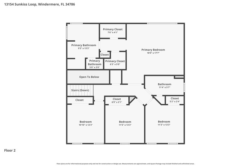 3,320/Mo, 13154 Sunkiss Loop Windermere, FL 34786 Floor Plan View 2
