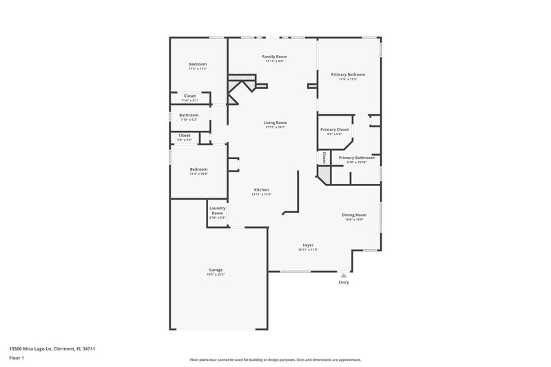 2,175/Mo, 10500 Mira Lago Ln Clermont, FL 34711 Floor Plan View