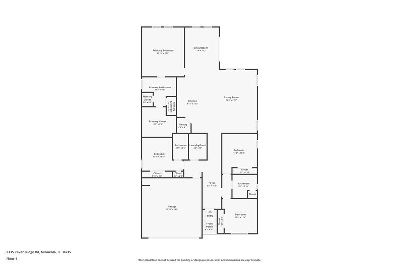 2,375/Mo, 2335 Raven Ridge Rd Minneola, FL 34715 Floor Plan View