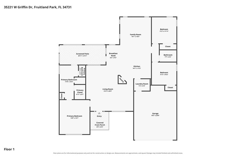 1,950/Mo, 35221 W Griffin Dr Fruitland Park, FL 34731 Floor Plan View