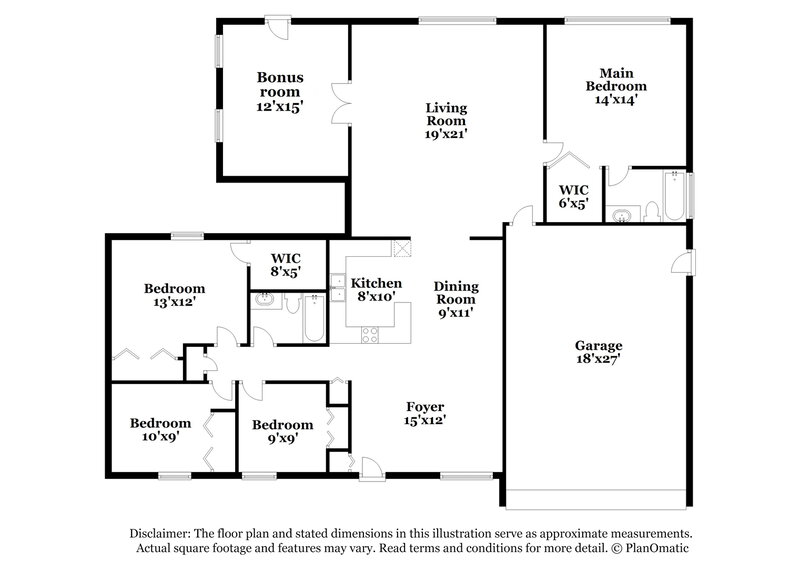 2,000/Mo, 432 Jeffers St Deltona, FL 32725 Floorplan View