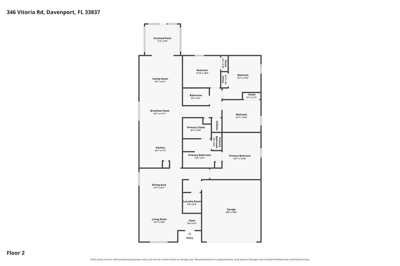 2,265/Mo, 346 Vitoria Rd Davenport, FL 33837 Floor Plan View