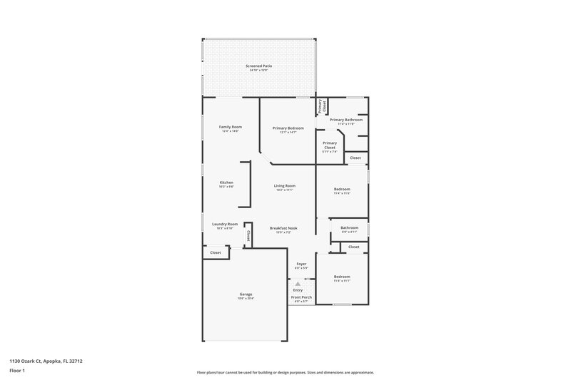 2,045/Mo, 1130 Ozark Ct Apopka, FL 32712 Floor Plan View