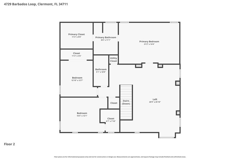 2,890/Mo, 4729 Barbados Loop Clermont, FL 34711 Floor Plan View 2