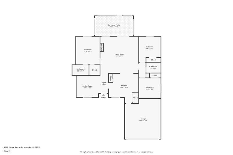 2,200/Mo, 4812 Pierce Arrow Dr Apopka, FL 32712 Floorplan View