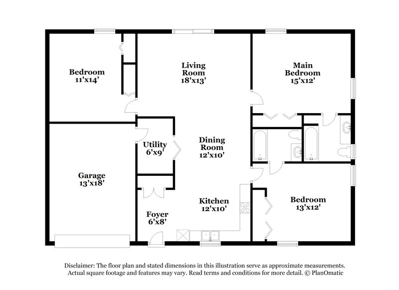 1,745/Mo, 1122 Beacon St NW Palm Bay, FL 32907 Floor Plan View