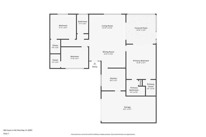 1,590/Mo, 495 Foam Ln NE Palm Bay, FL 32907 Front View