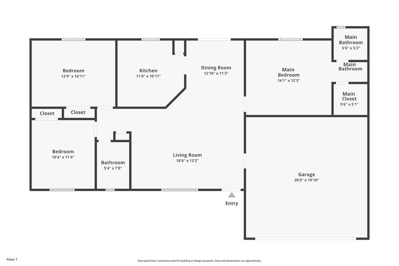 1,705/Mo, 1874 Delki St NW Palm Bay, FL 32907 Floor Plan View