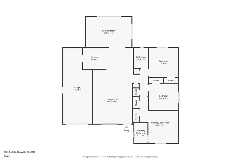 1,790/Mo, 1565 Quill Ct Titusville, FL 32796 Floor Plan View