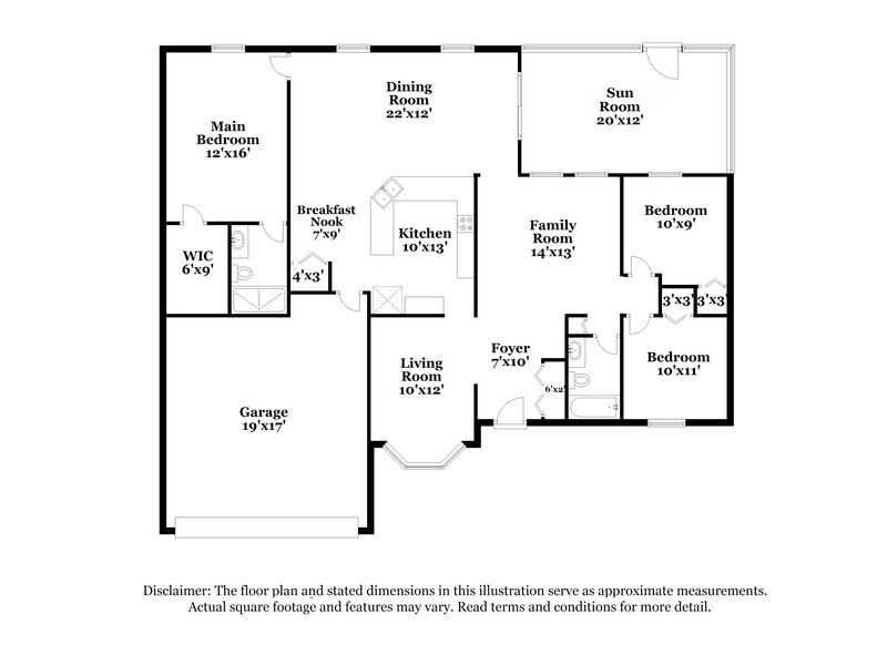 1,825/Mo, 2194 Fallon Blvd NE Palm Bay, FL 32907 Floor Plan View